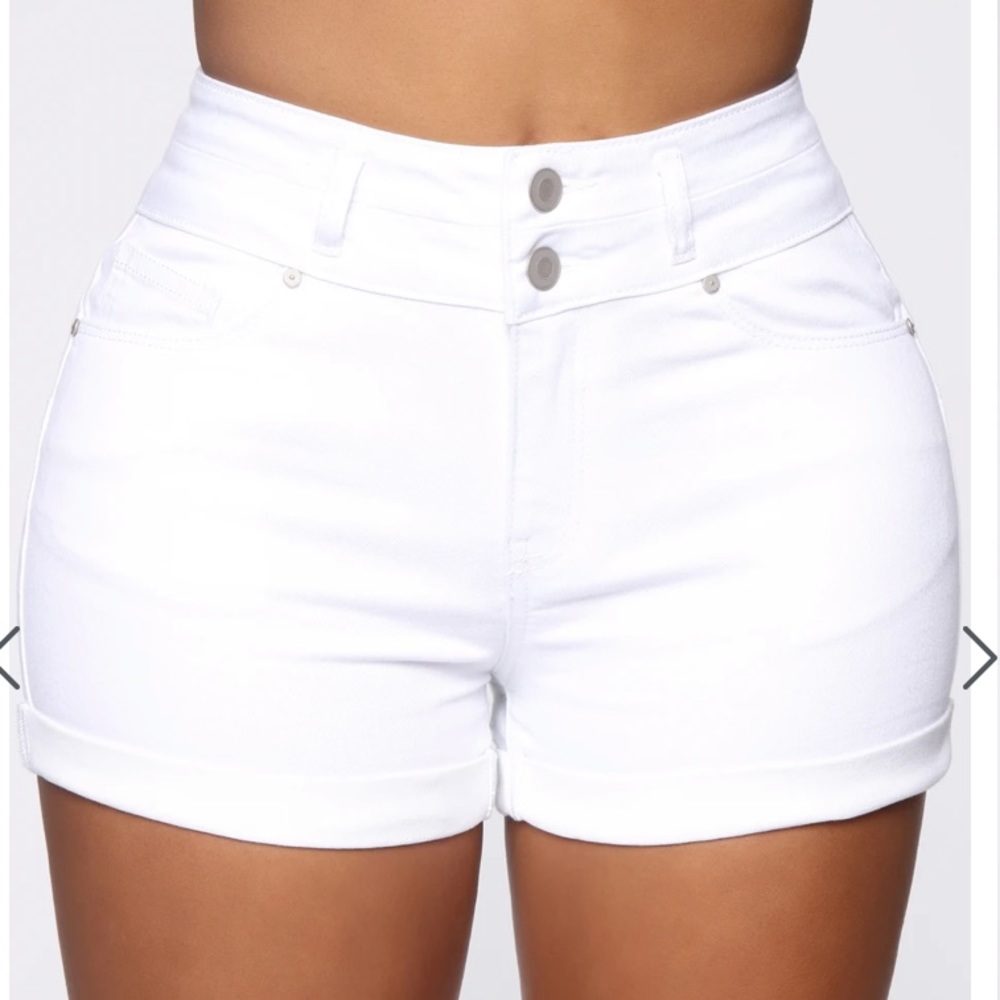 F21 white jean shorts